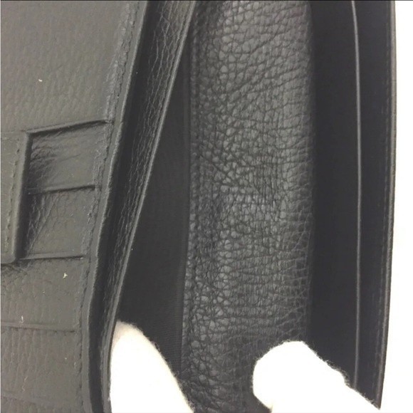 GUCCI Logo Plate Leather Bifold Long Wallet - Picture 6 of 12